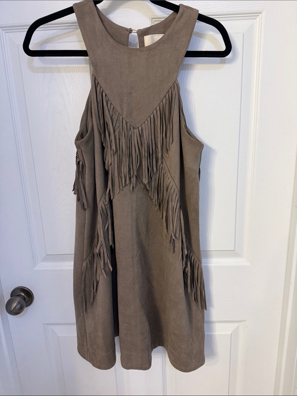 JOA suede fringe mini dress size small
